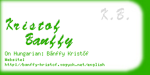 kristof banffy business card